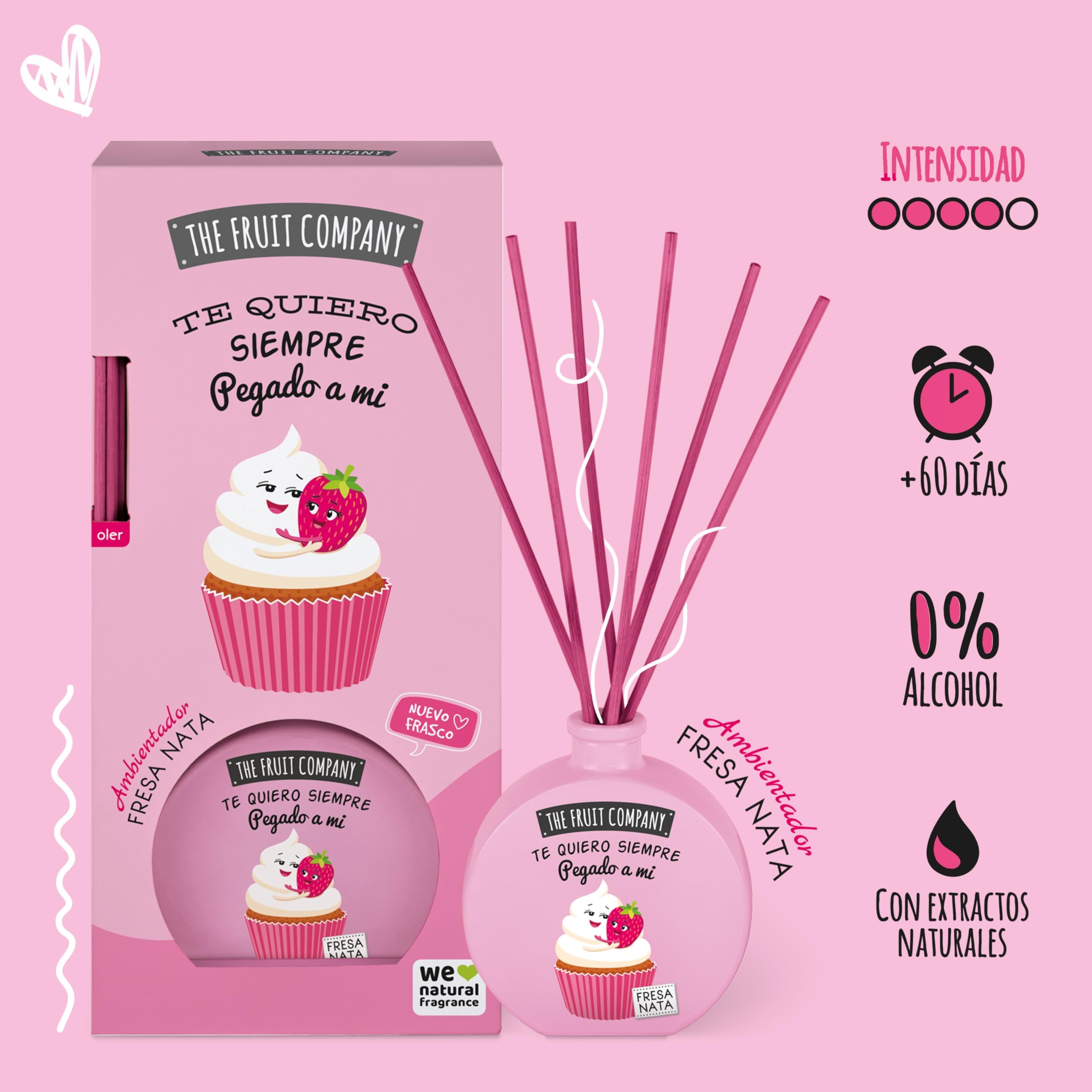 Mega pack 10 unidades para regalar TFC SET regalo Dia de la madre, Fresa y nata The Fruit Company cosmetica para regalar Aceite labial, crema corporal y manos, ambientadores en flor