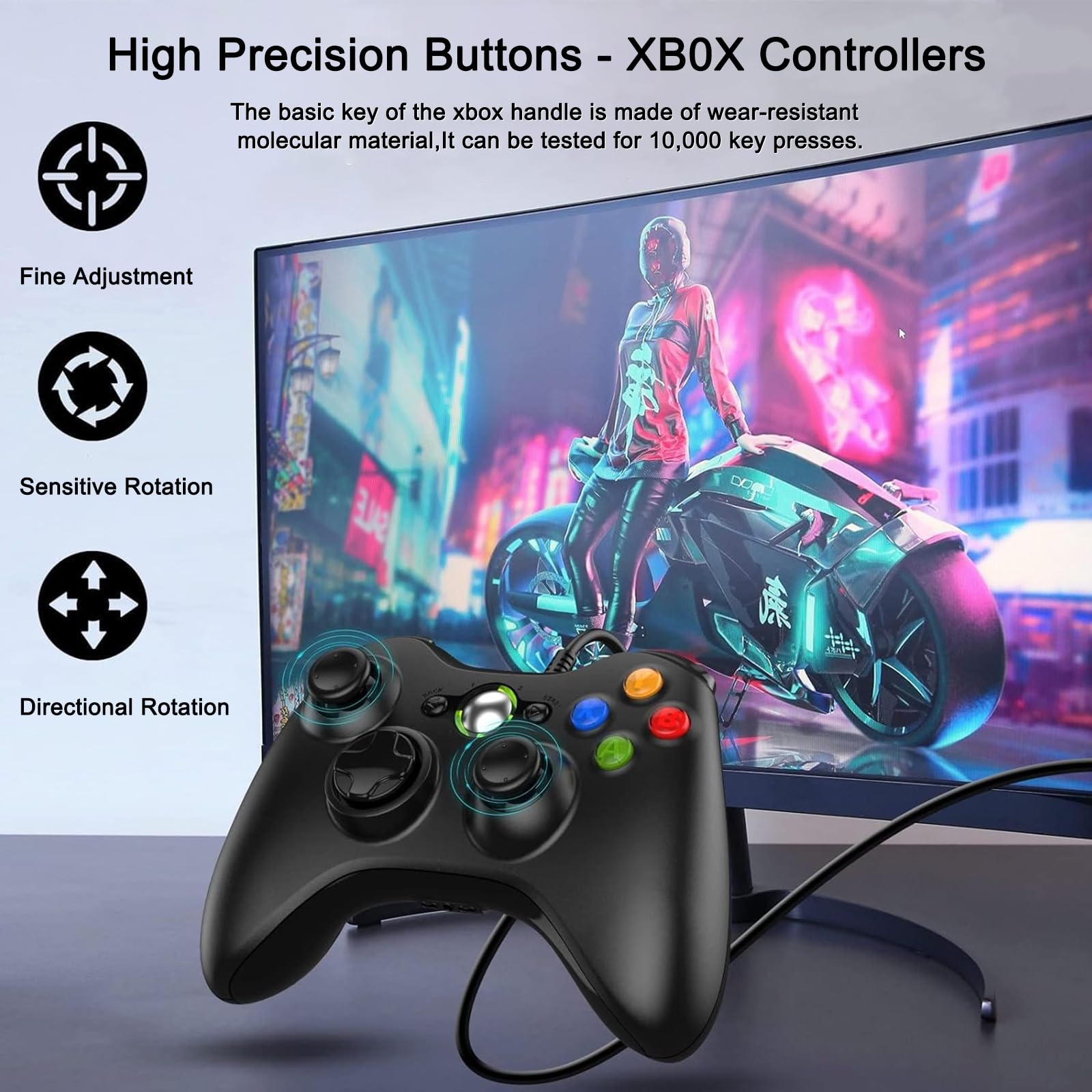 Xbox 360 Controller - Wired Gamepad Joystick für Microsoft PC (Windows 7/8/10/XP)