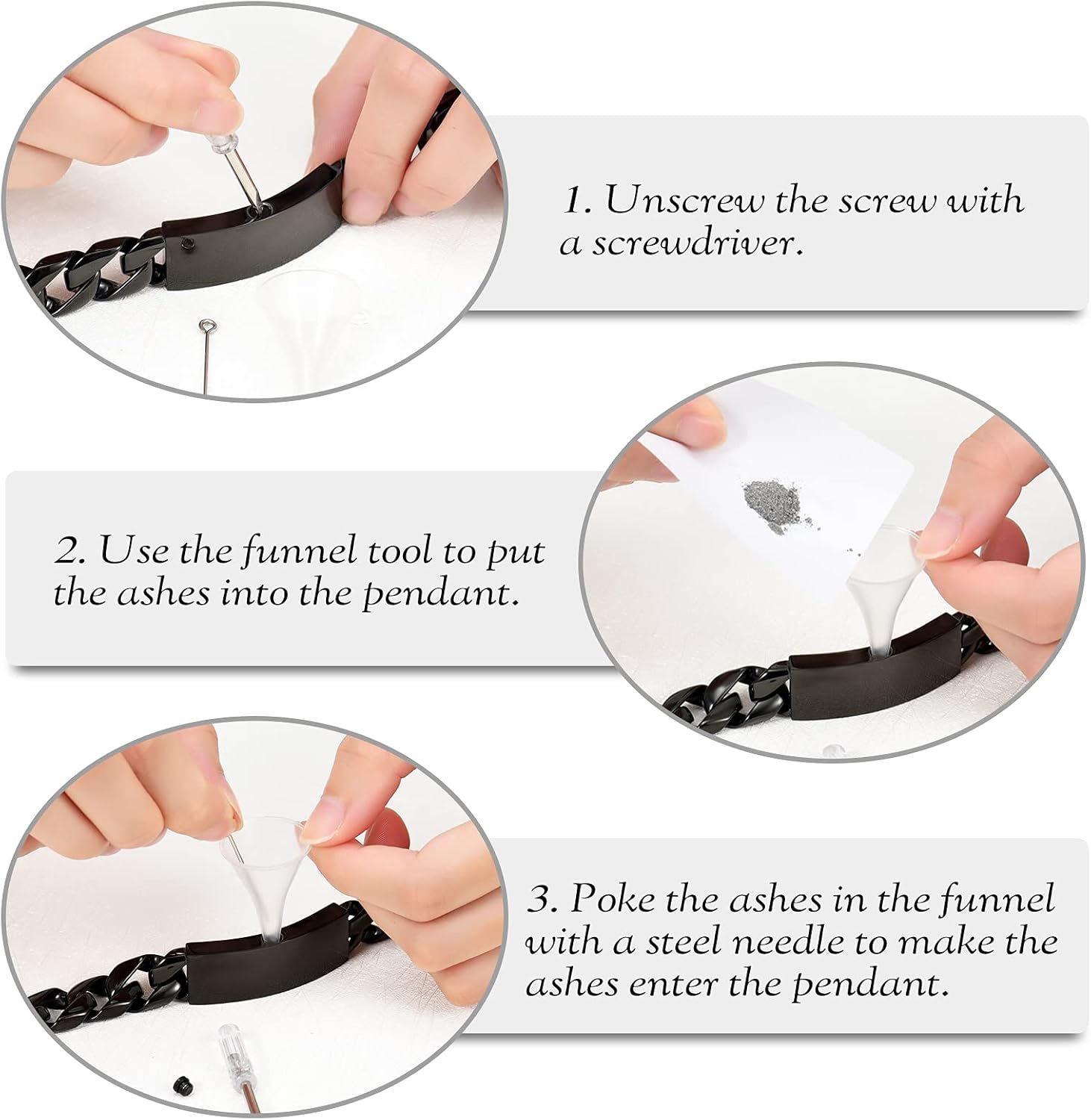 constantlife Cremation Bracelet for Ashes for Men - Stainless Steel Cuban Link Urn Bracelet Keepsake Ash Holder Cremation Memorial Jewelry