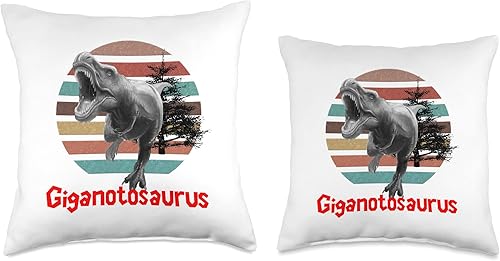 Miniatura 3 de Giganotosaurus Dinosaur Retro Father's Day 2023 Giganotosaurus Retro T rex Prehistoric Dinosaur Father's Day Throw Pillow, 16x16, Multicolor
