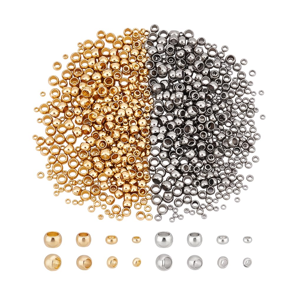 Beebeecraft 1 Scatola 100 Pezzi Distanziatori Piatti Rotondi in Acciaio Inossidabile 6mm Distanziatore A Disco Piatto in Metallo Sciolti per Creazione di Gioielli Perline per Braccialetti Collane