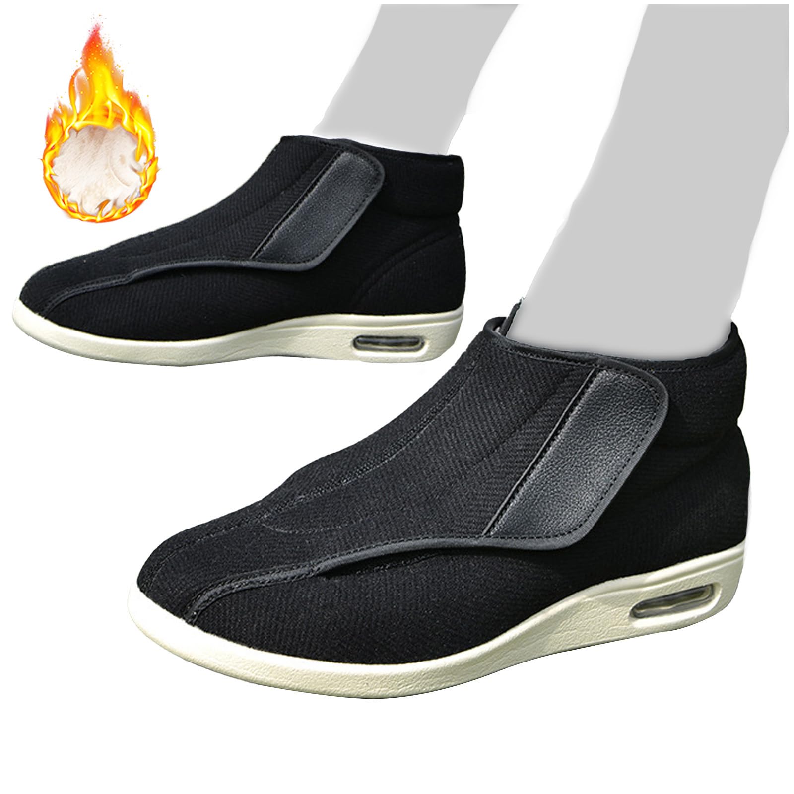 bumuam Męskie buty dla diabetyków damskie regulowane bardzo szerokie buty unisex zimowe ciepłe przytulne ortopedyczne buty do chodzenia dla osób starszych