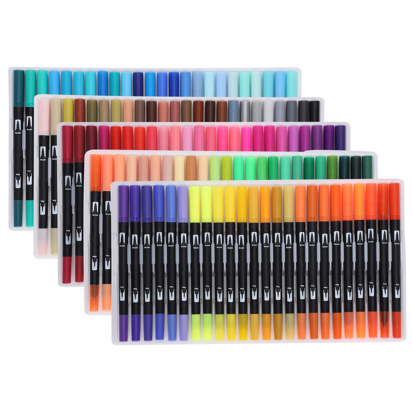 Doppelköpfiges Aquarell-Pinselstift-Set mit 120 Farben, lebendige, waschbare Marker für Künstler, Anfänger, kein Kunstbedarf, mit Aufbewahrungsbox, 120