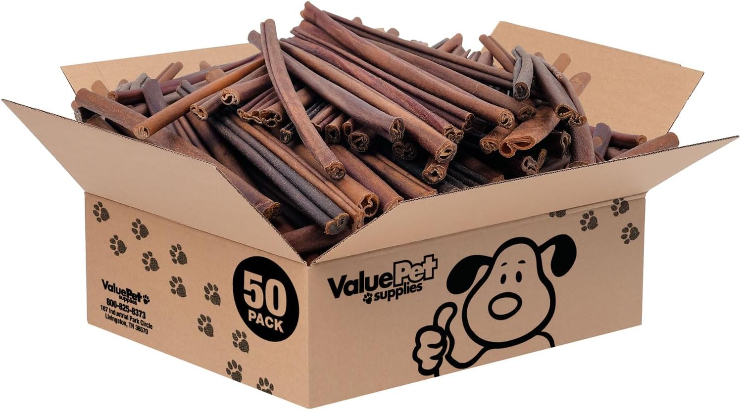 ValueBull Collagen Sticks for Dogs, 12 Inch Medium Chews, Natural Long-Lasting Dog Treats, 50 Count Bulk Pack - Supports Joints, Skin & Coat with Chondroitin & Glucosamine