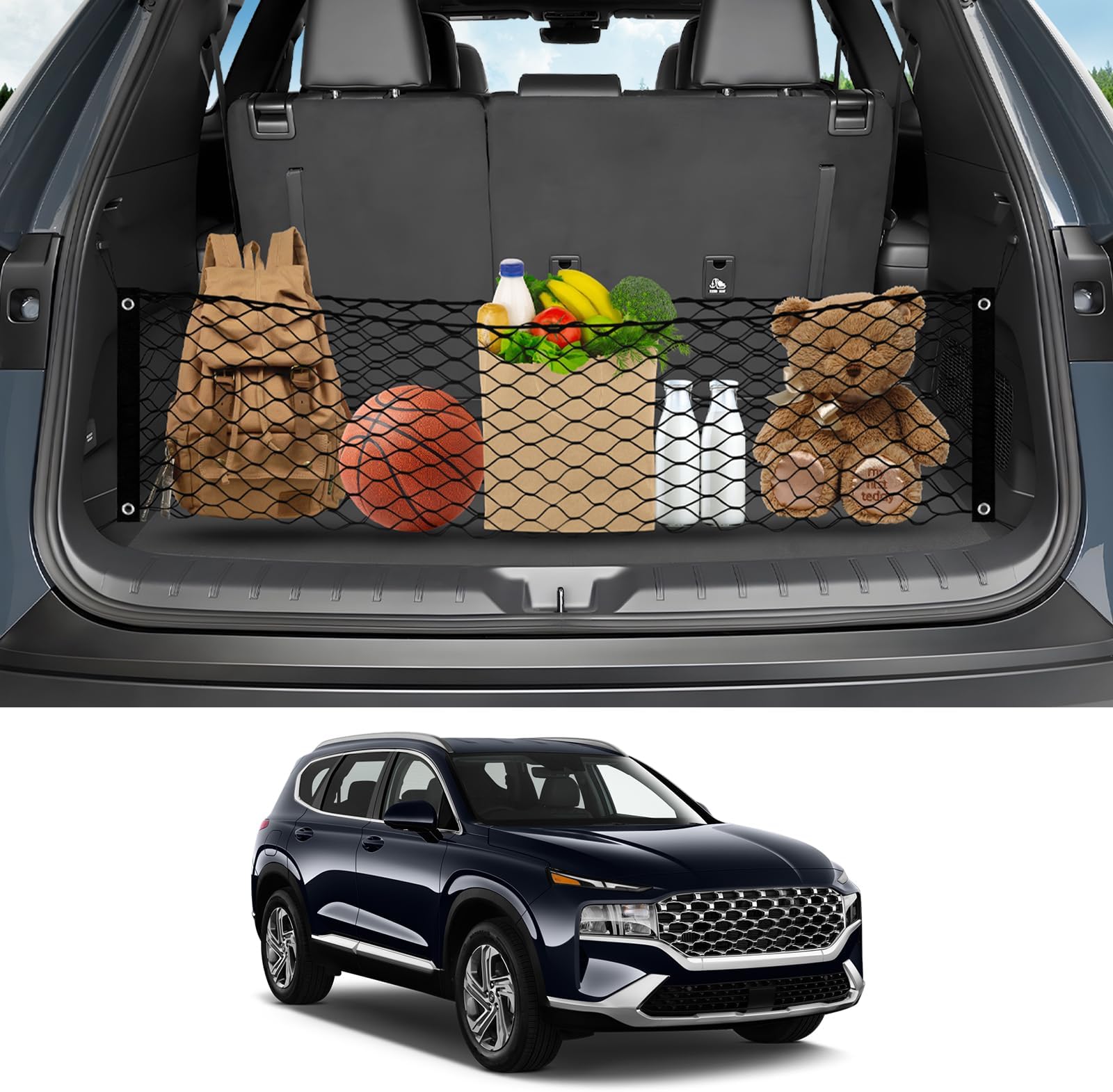 Amazon.com: Karltys Santa Fe Cargo Net for 2013-2025 Hyundai Santa Fe ...