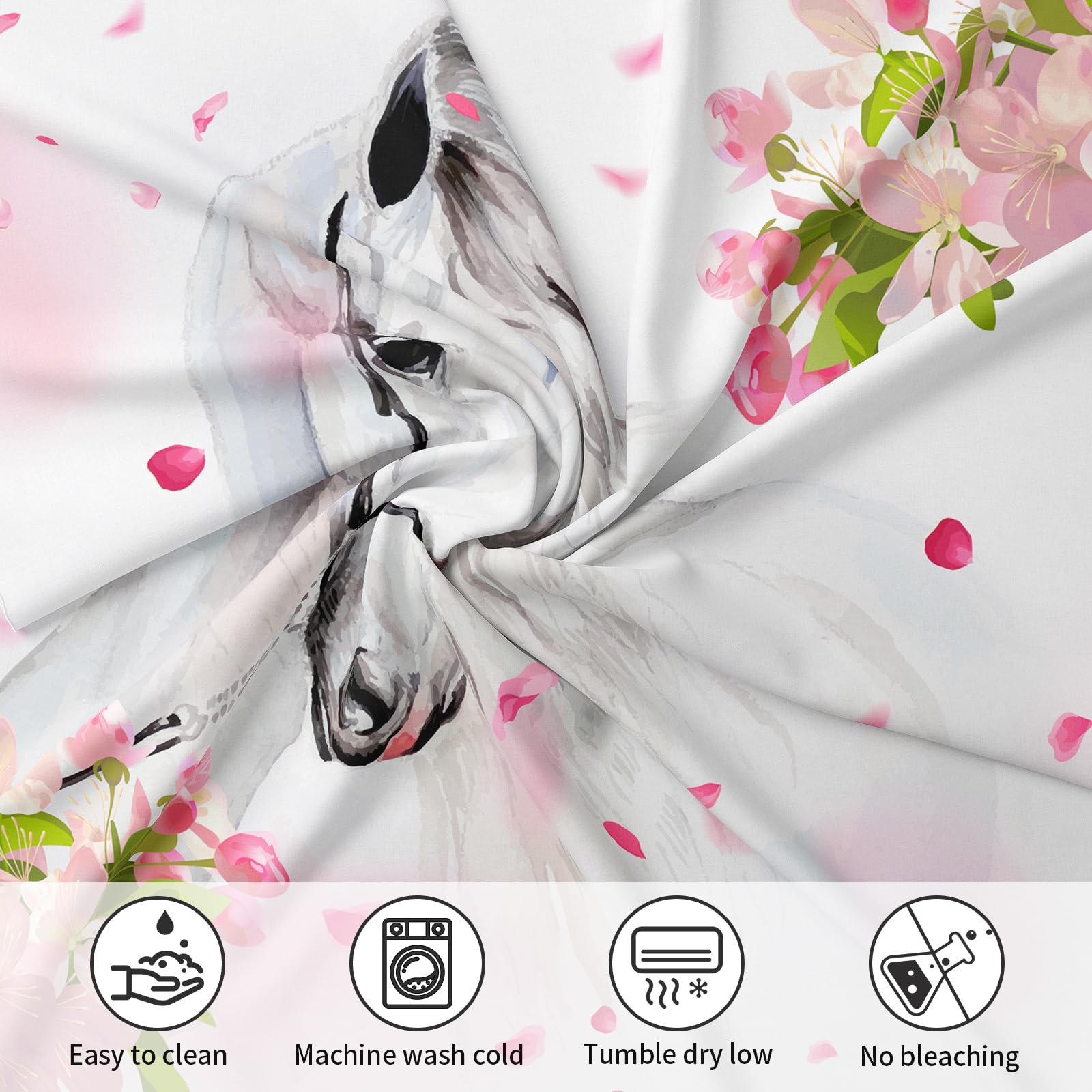 Bedding Duvet Cover Set 3D Print Horse Quilt Cover Bedding Sets, Animal Horse Print Single Double King Size Microfibre Duvet Cover Set with Pillowcases,for Boys Girls (Horse 01, 135cm200cm) - Image 4