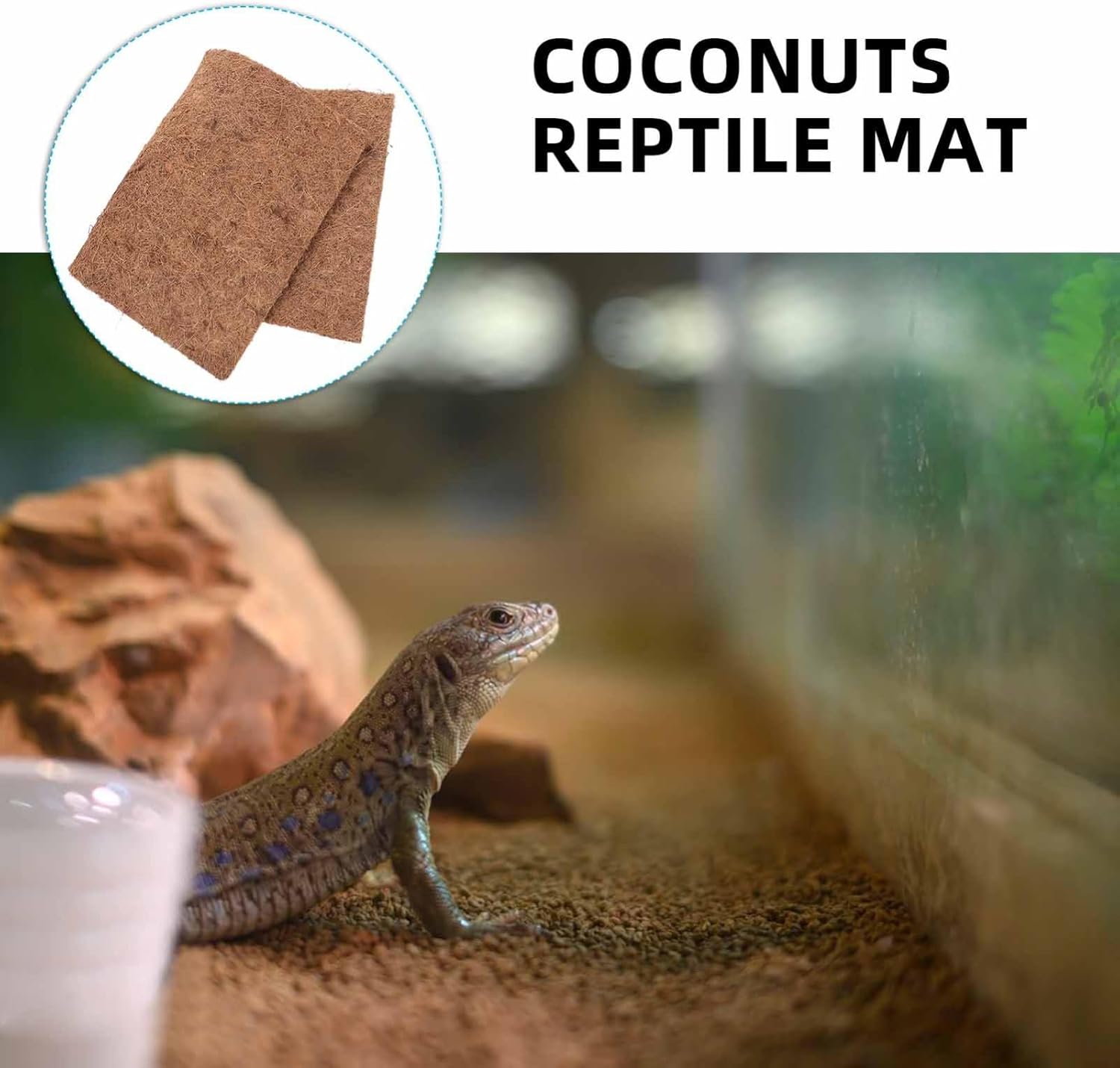 4pcs Reptile Mat Coconuts Mats Reptile Substrate Tank Liner Comfortable Habitat for Lizards