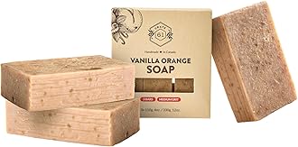 Crate 61 Organics, Handmade in Canada, Plant Based Cold Process Natural Bar Soap For Face And Body, With Premium Essential Oils, For Men And Women 3 Pack (Vanilla Orange)