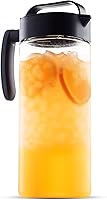 Vista 3 de Komax Juego de 2 jarras de agua de plástico con tapa, sin BPA y té helado, aptas para microondas, para lavavajillas, para té, sangría o jugo, tapas