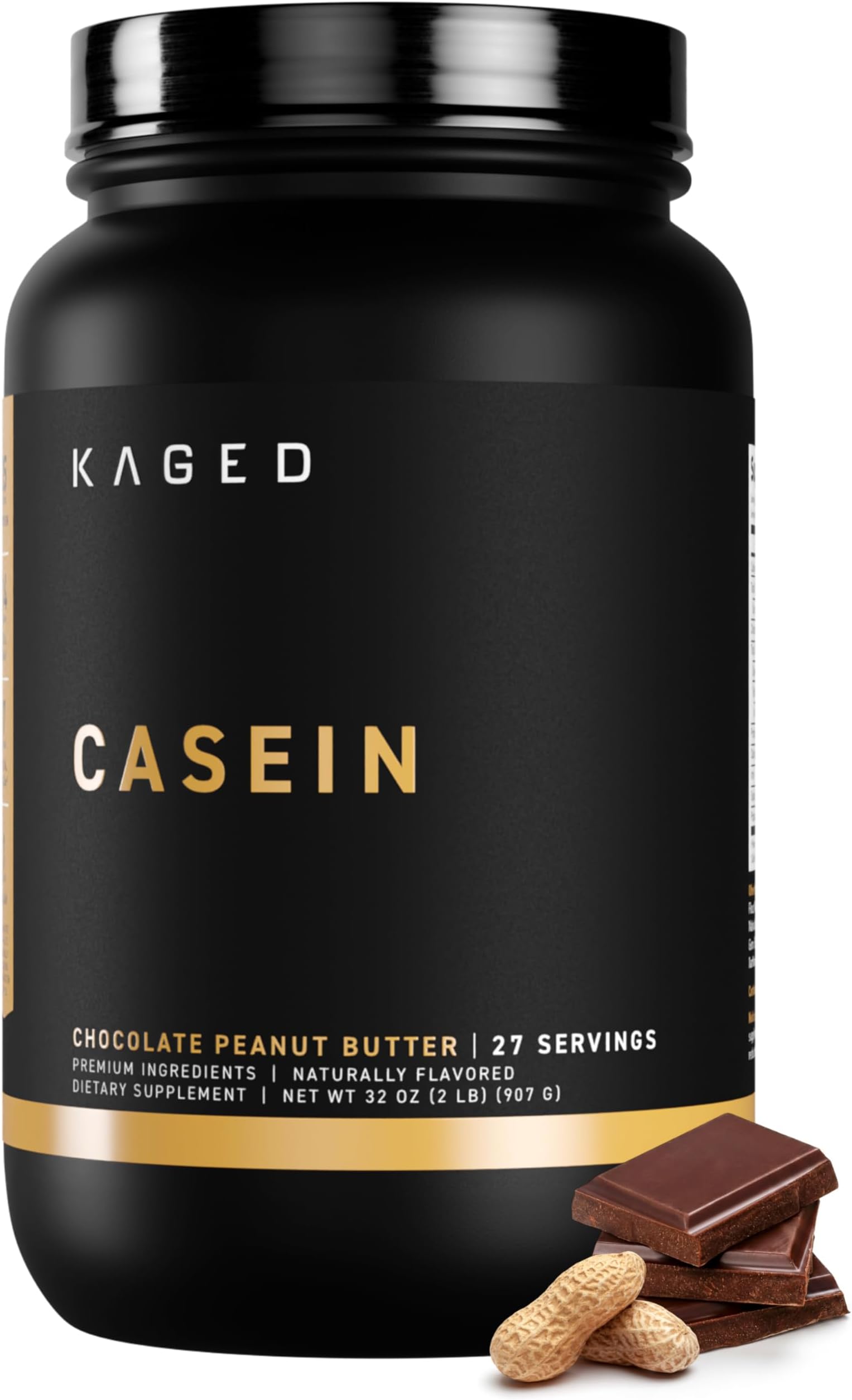 - Kaged Premium Casein Protein Powder | Chocolate Peanut Butter | Micellar Casein | Banned-Substance Free Supplement, Build Muscle, Recover Faster | Kasein | 27 Servings
