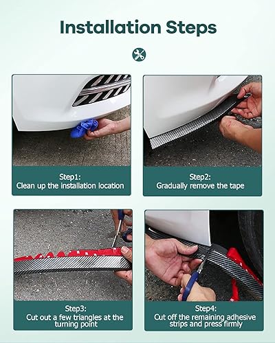 Vista 51 de SCITOO Alerón de labio delantero para Hyundai Elantra 2017-2018 para parachoques delantero negro brillante