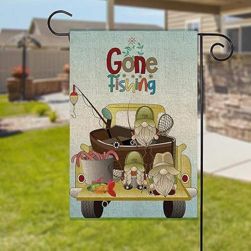 Miniatura 2 de Bandera de doble cara para pesca al aire libre, casa, patio, para Lake Life, playa, costera o náutica, bandera de jardín de 12 x 18 pulgadas