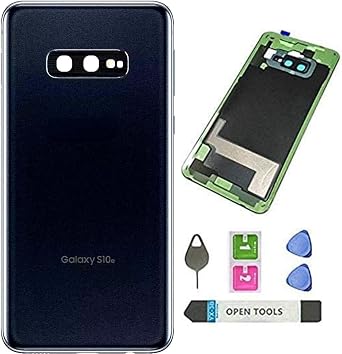 Galaxy S10e Back Cover Glass Replacement Battery Door Housing Waterproof with Camera Lens Parts for Samsung Galaxy S10e 5.8" G970U G970W G970F G970U1 G970F/DS G9700 + Tools Black