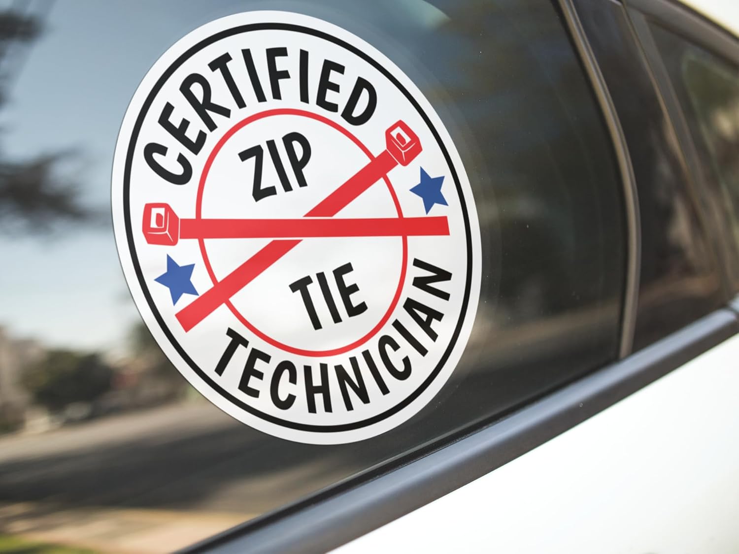 (3Pcs) Certified Zip Tie Sticker Funny Technician Mechanic Electrician Construction Hard Hat Stickers Die-Cut Vinyl Sticker for Water Bottle Tumbler (4-Inch 3 Pack)