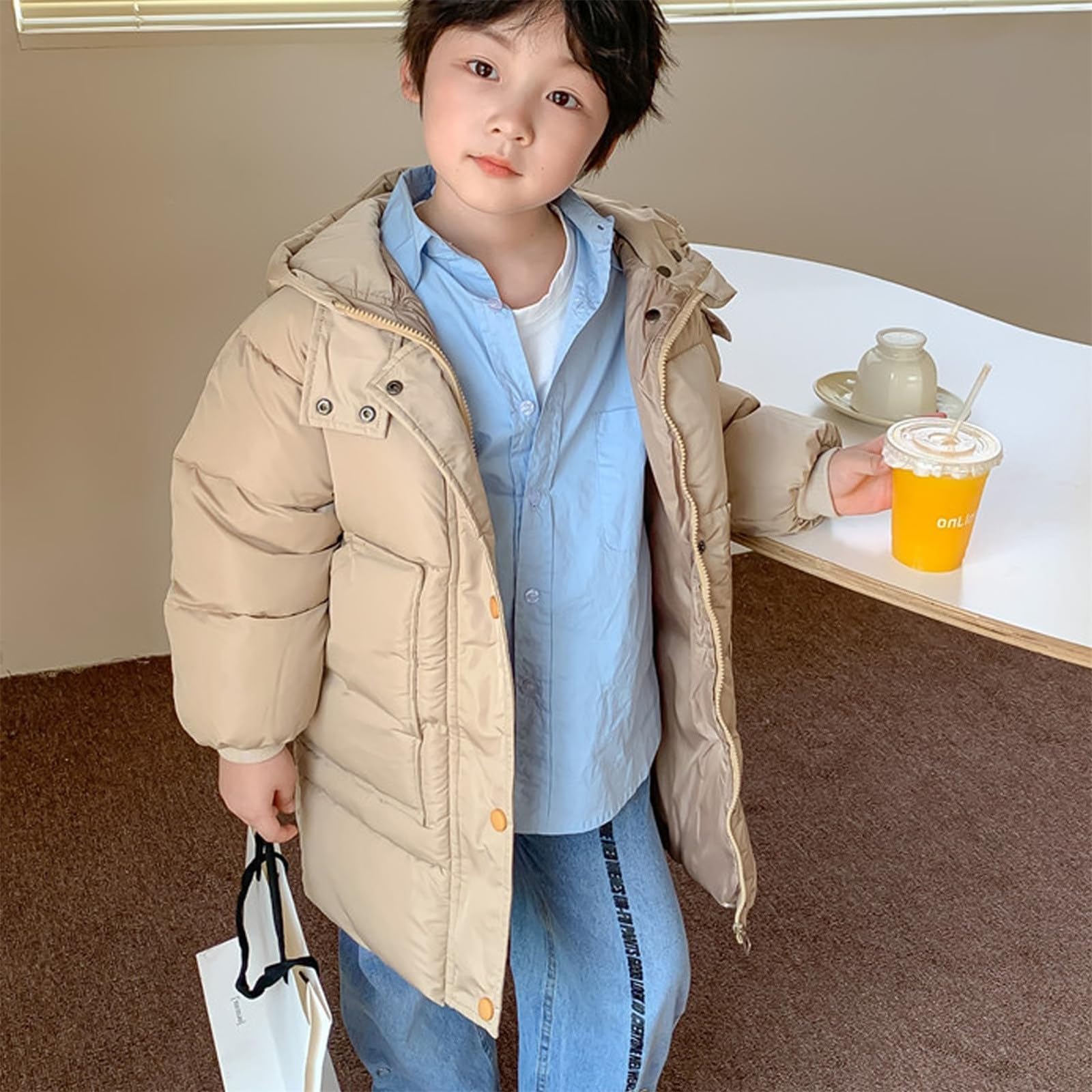 Giacca invernale da ragazza imbottita con cappuccio parka cappotto per bambini caldo ispessito piumini cappotti per bambini all'aperto cappotto comodo capispalla