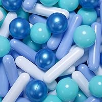 Vista 1 de Bolas para piscina de bolas STARBOLO para niños - Paquete de 150, 200, 500 bolas de piscina de bolas coloridas a prueba de aplastamiento de plástico