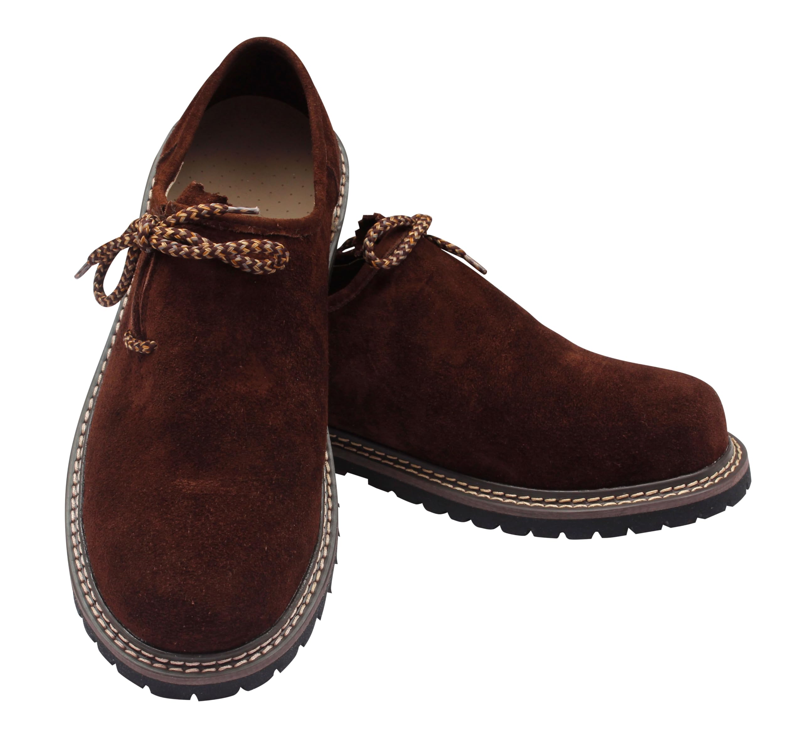 Lederhosen Shoes for Men, Authentic Genuine Leather German Lederhosen Men Shoes, Oktoberfest Outfit Shoe (Dark Brown, 11)