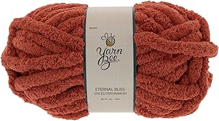Yarn Bee Spiced Persimmon Yarn for Knitting/Crocheting – Jumbo Eternal Bliss Yarn Skein – Thick Knitting Polyester Yarn - Soft Chunky Yarn for Crocheting Blankets, Shawls, Hats – DIY Craft Supplies