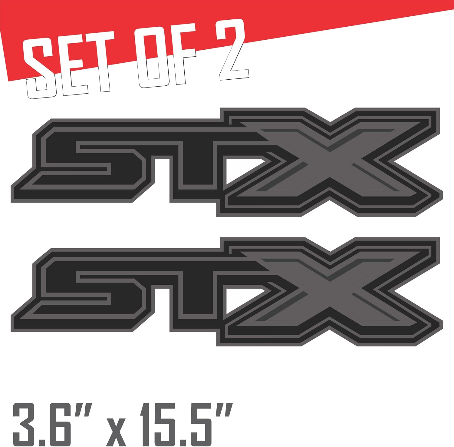 GOLD HOOK STX Decals Compatible with Ford F-150 2017-2024 - Premium Series - Charcoal Metallic Finish - Set of 2