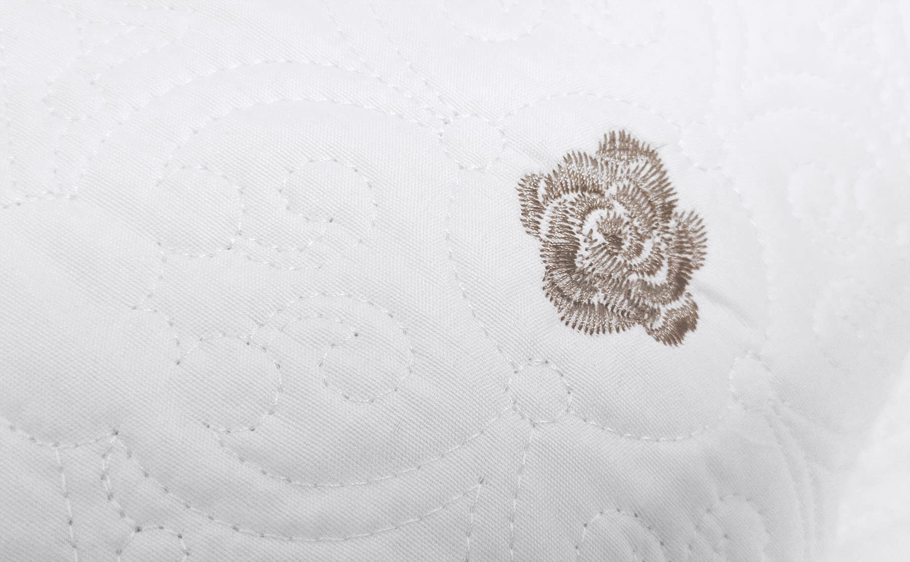 Boutis Trapuntato trapuntino Leggero Ricamato Matrimoniale Rose Tortora Primaverile