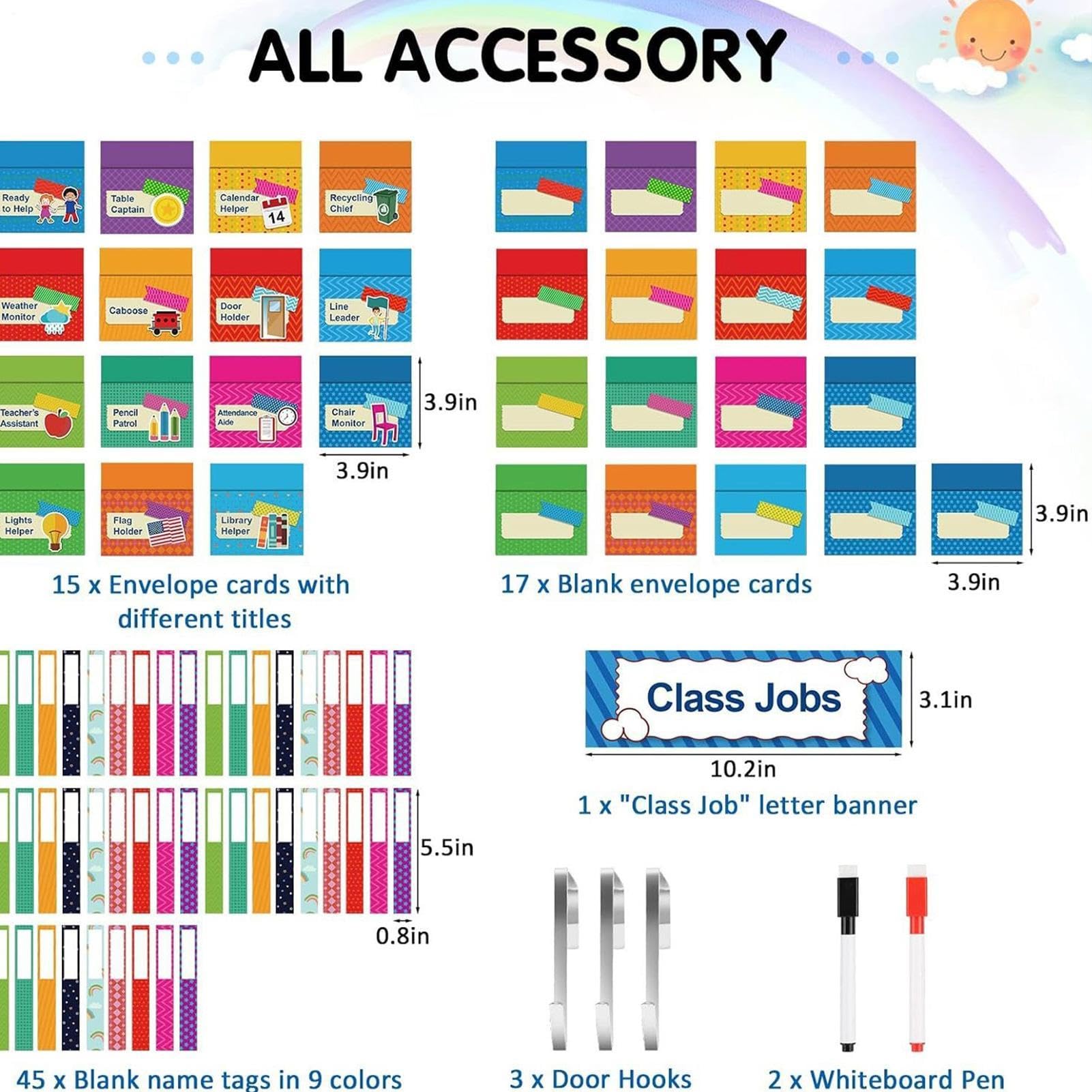 Incarichi di Classe | Organizer Didattico e Colorato per Insegnanti - Organizer Tascabile per Piccoli Bambini,per Attività Quotidiane Casa Ufficio Studio