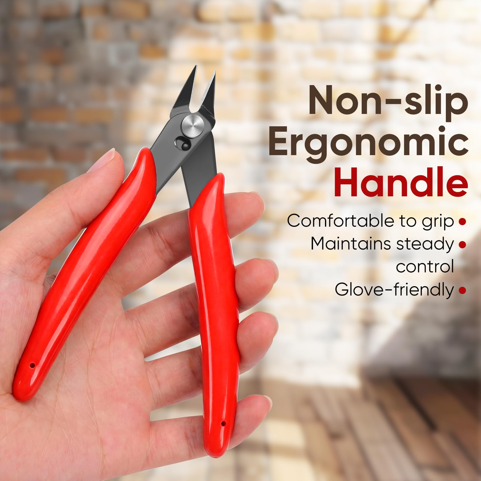 EamPrsk 5 Inch Flush Cutters, 1 Pack Micro Wire Sharp Zip Tie...