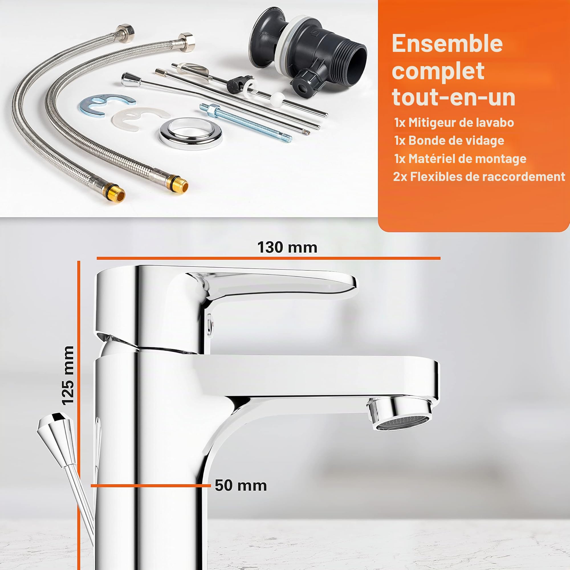 EISL NI075CALCR Claudio Mitigeur de lavabo avec bonde de vidage Pop-up Chromé