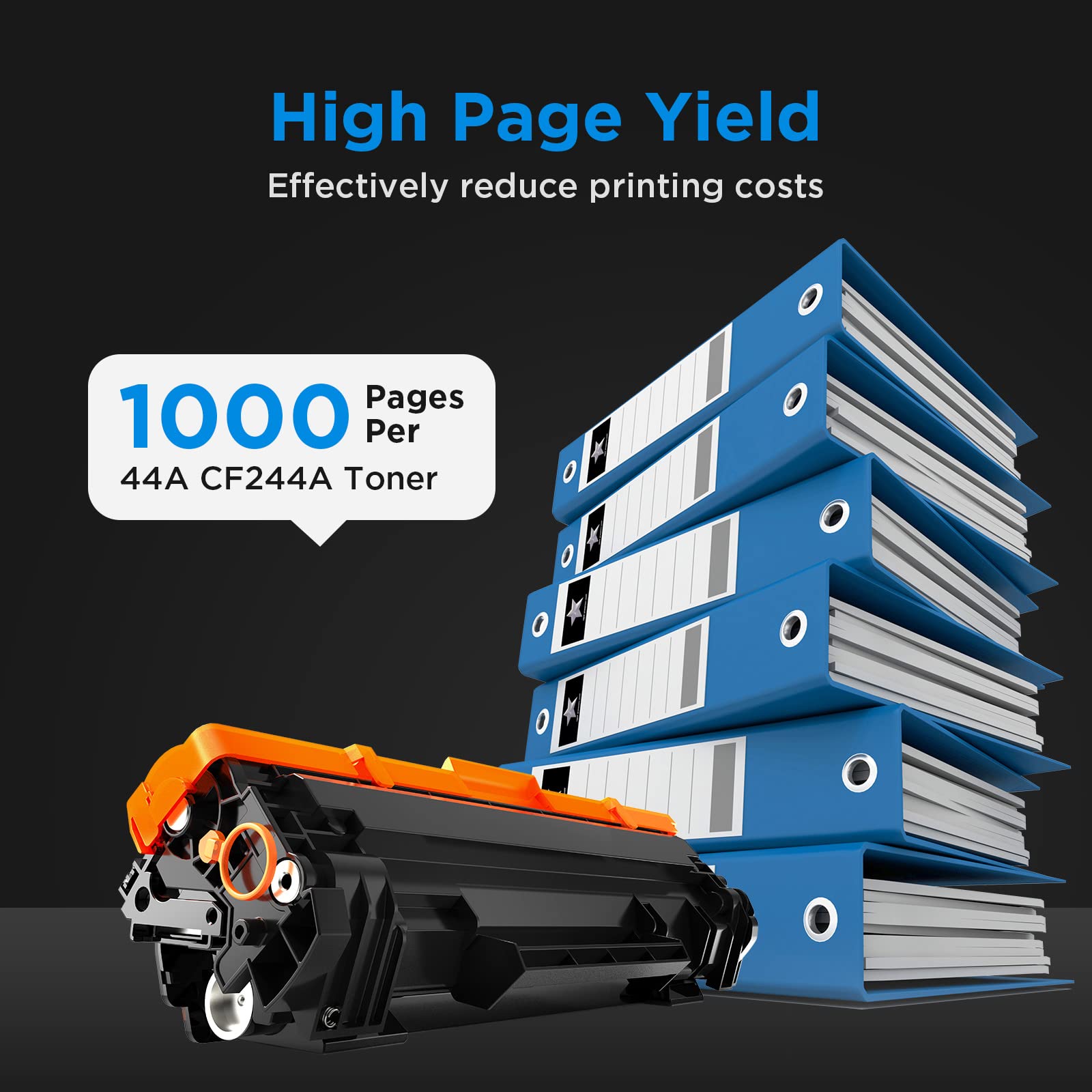 CF244A 44A Cartuccia Toner Compatibile per HP Laserjet Pro M15a M15w M28a M28w M16a M16w M17a M17w(Nero, 2-Pack)