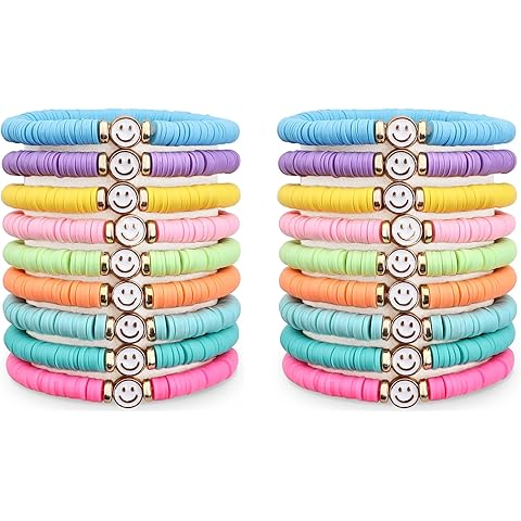 Preppy Bracelets for Teen Girls - Stackable Boho Surfer Friendship Bracelets Set fo...