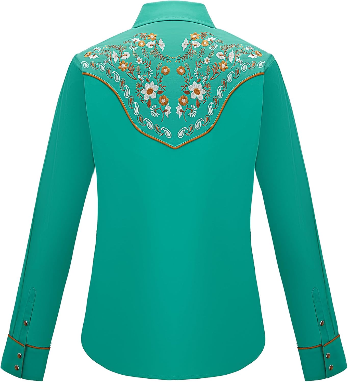 SALVAJE OESTE Women's Embroidered Western Cowgirl Slim Fit Shirt Long Sleeve Snap Button Down Shirt with Embroidery - Image 5