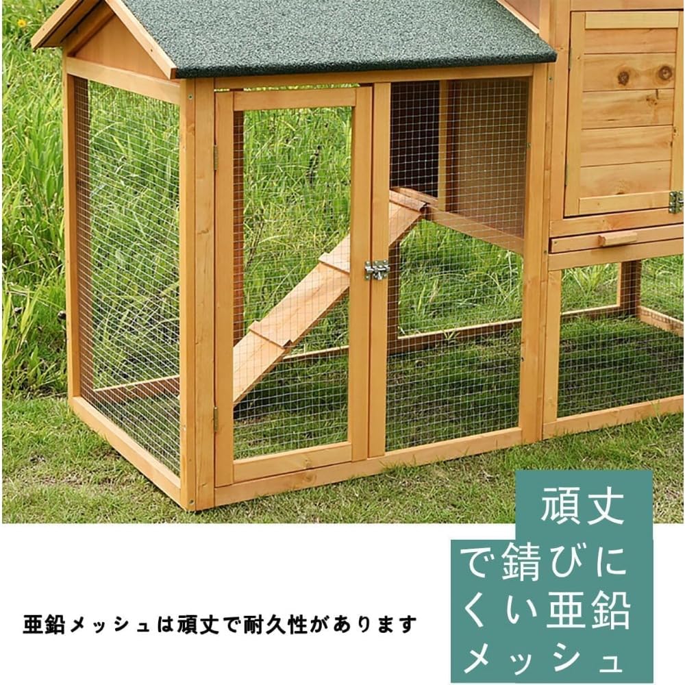 Amazon | Tufduzo 鶏小屋 屋外用の大型木製鶏小屋、トレイ付きで
