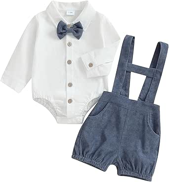 Set Completino Neonato Estivo 2 Pezzi - Pagliaccetto Maniche Corte E Pantaloncini, Unisex, Cotone Elastico - Foto 3