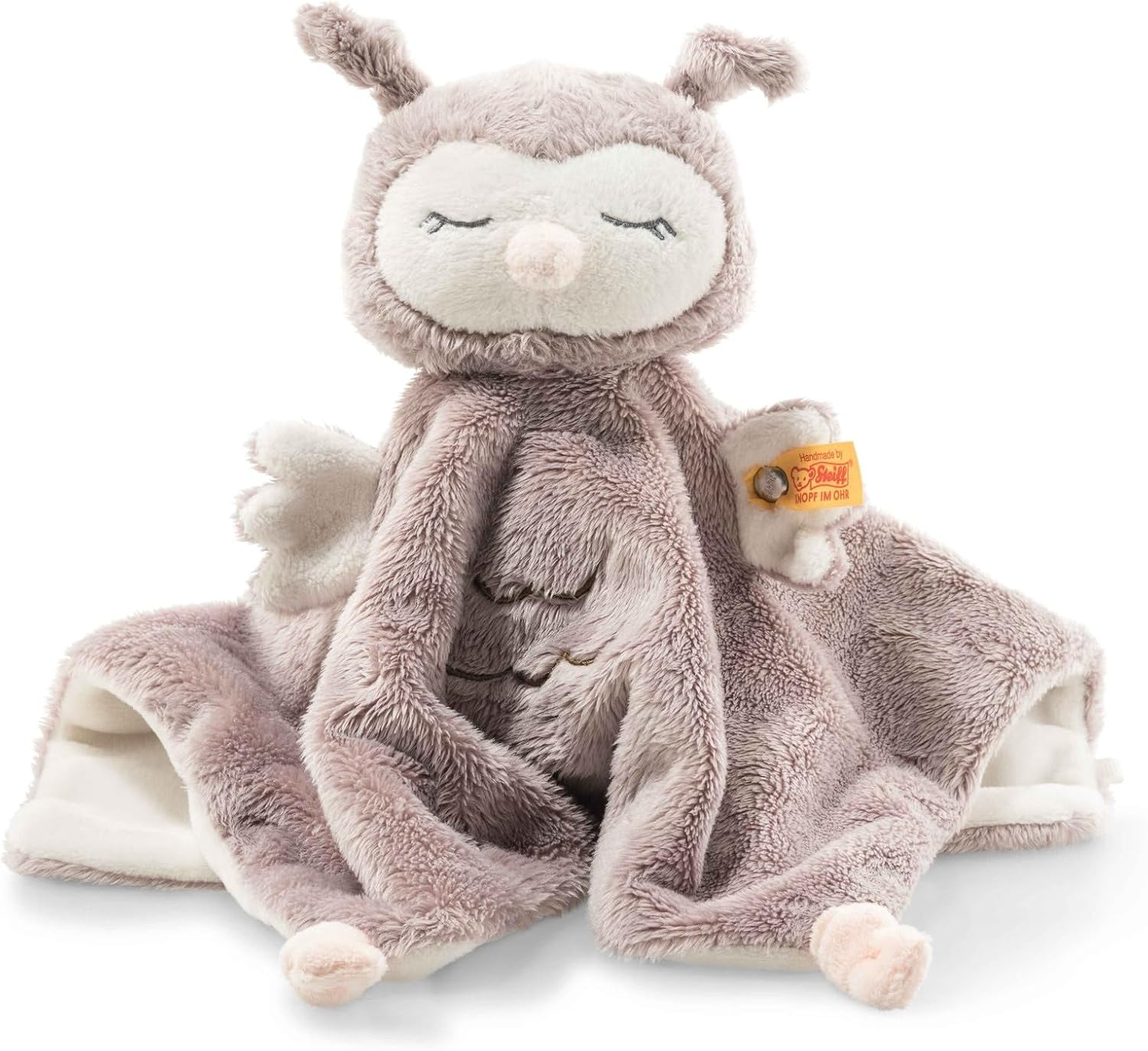 Steiff Handcrafted Since 1880 Premium Plush Classic Lovey Security Blanket - 10" Ollie Owl