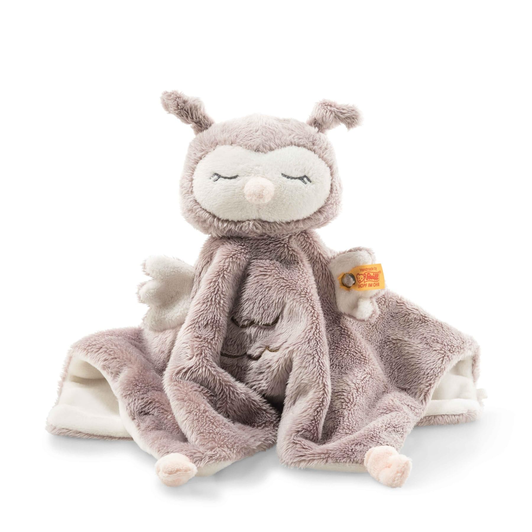 Steiff Ollie Eule Schmusetuch – rosebraun-Creme, 26 cm