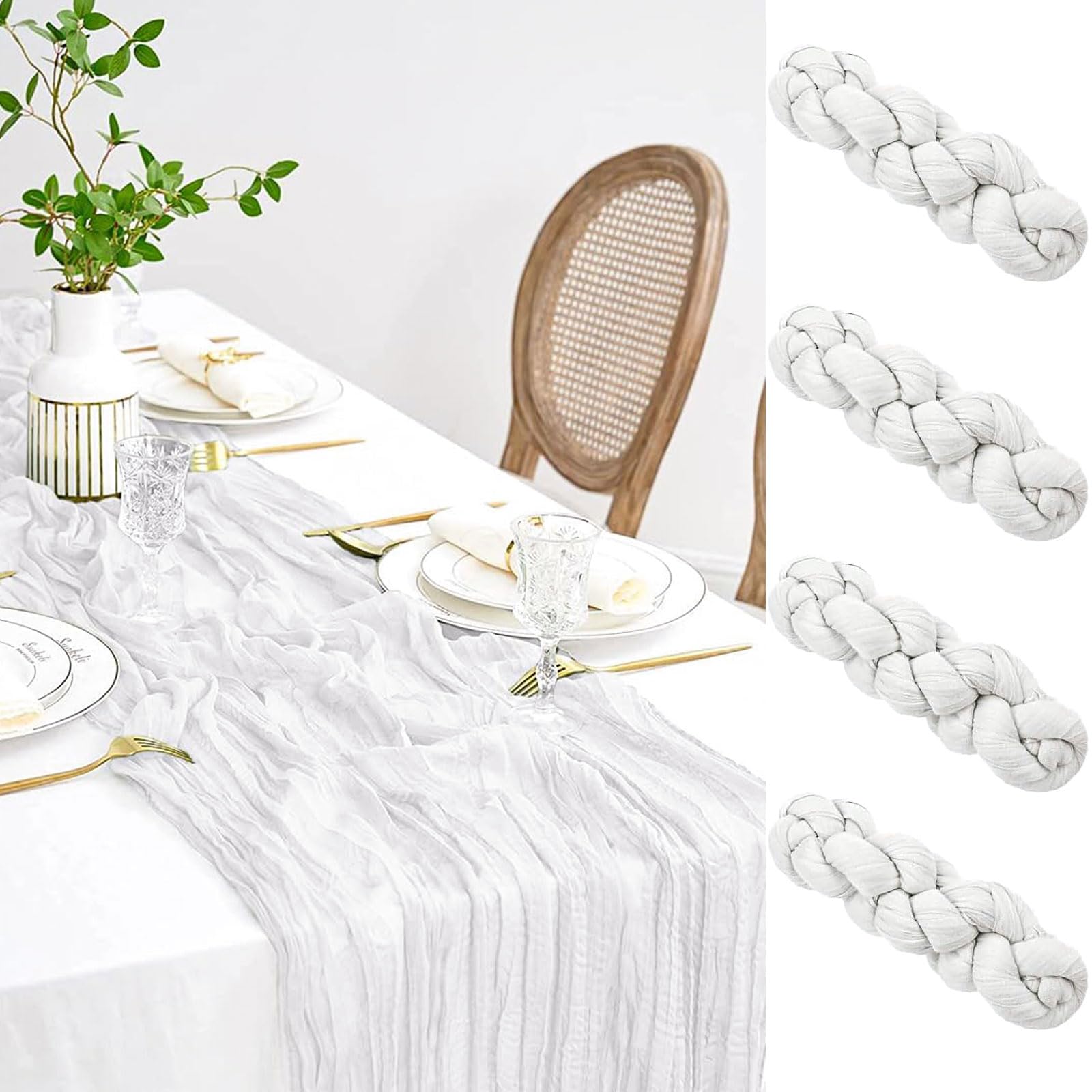 Chemin De Table Ovale Brodé – Blanc Cassé – 50x150 Cm – Motif Pavots – Polyester