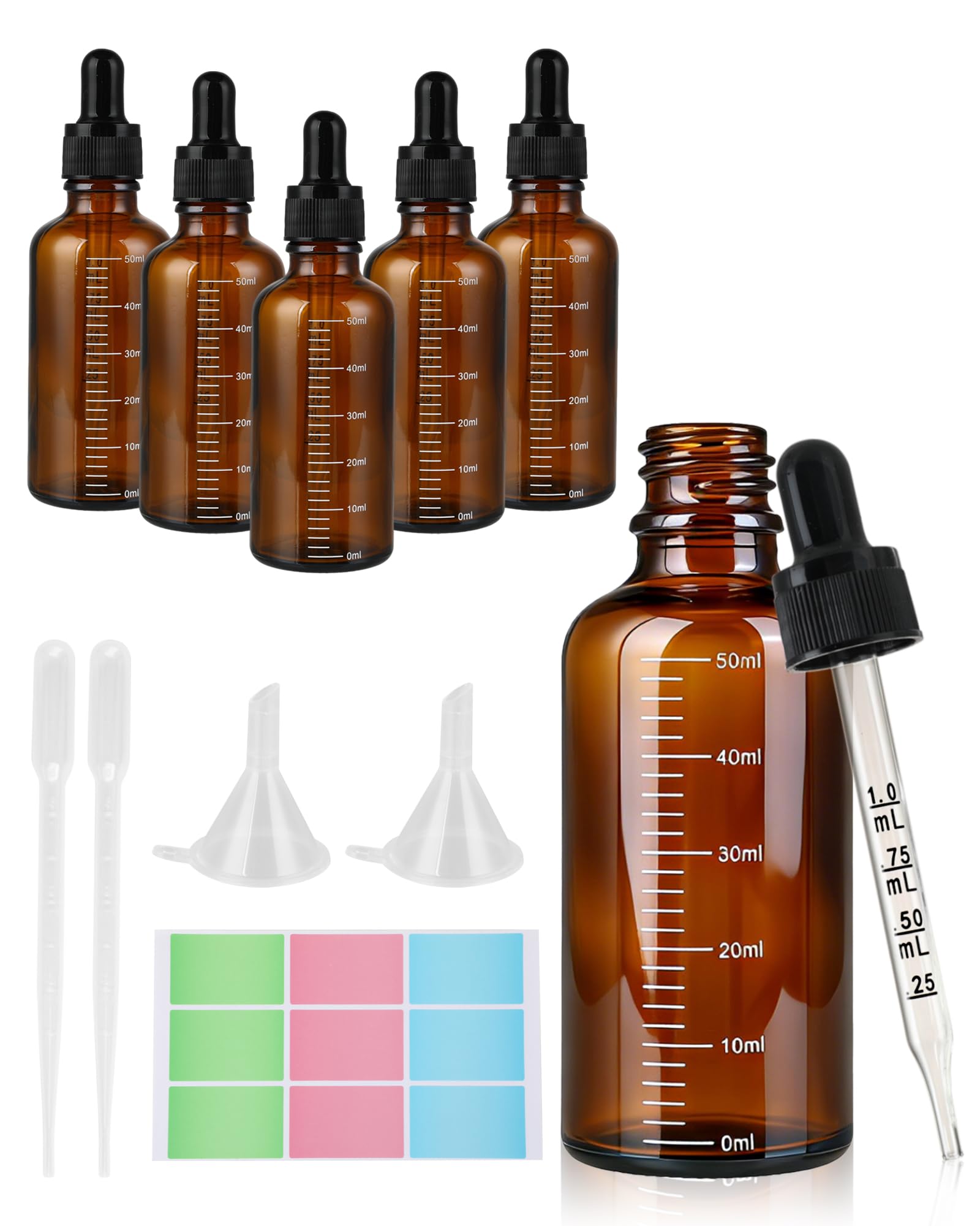 4 Pezzi 100 Ml Bottiglie Contagocce in Vetro Nero Con Pipetta