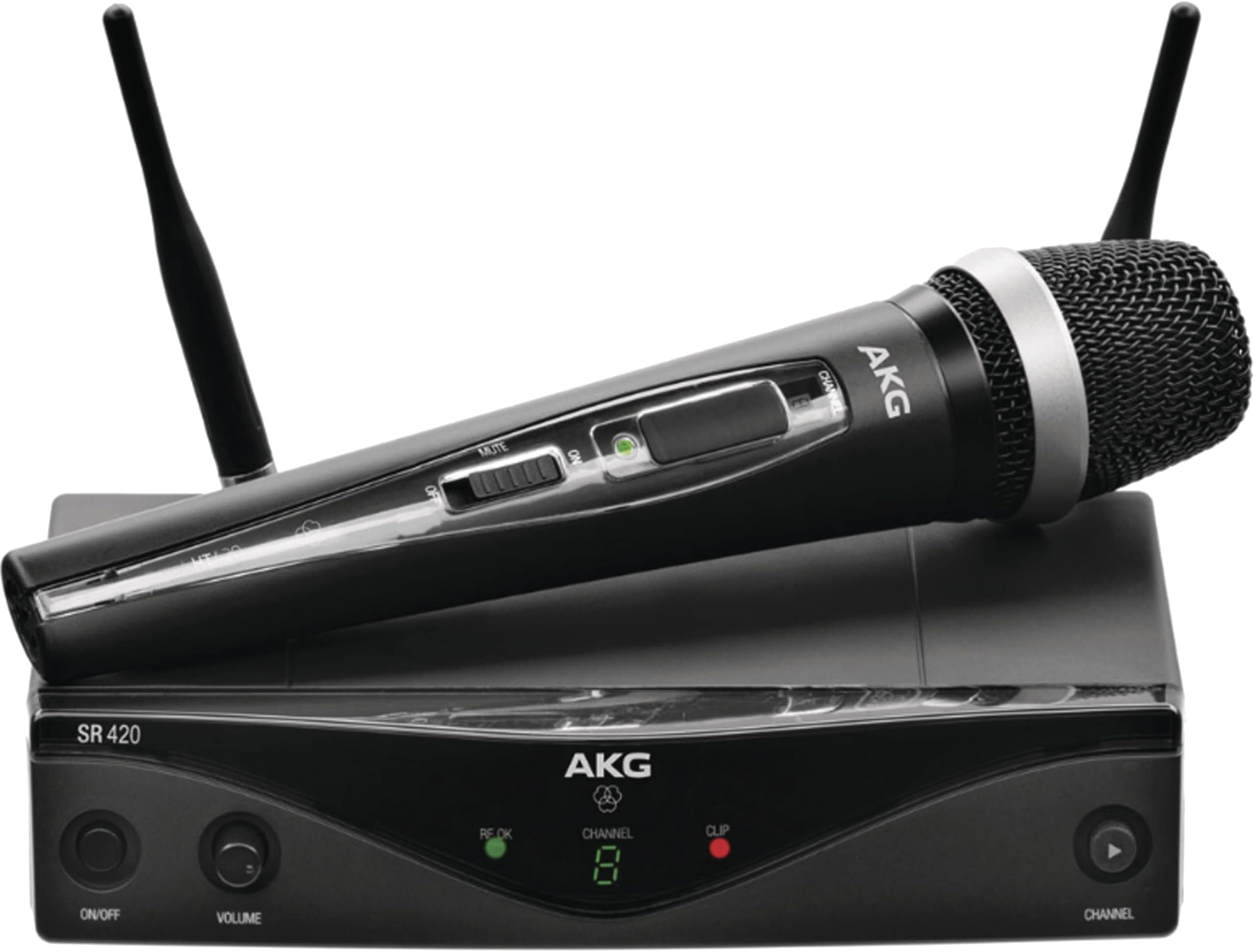 AKG Pro Audio WMS420 Vocal Set Band A Wireless Microphone System with SR420 Stationary Receiver, and HT420 Handheld Transmitter
