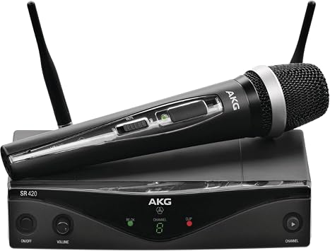 AKG Pro Audio WMS420 Vocal Set Band A Wireless Microphone System with SR420 Stationary Receiver, and HT420 Handheld Transmitter