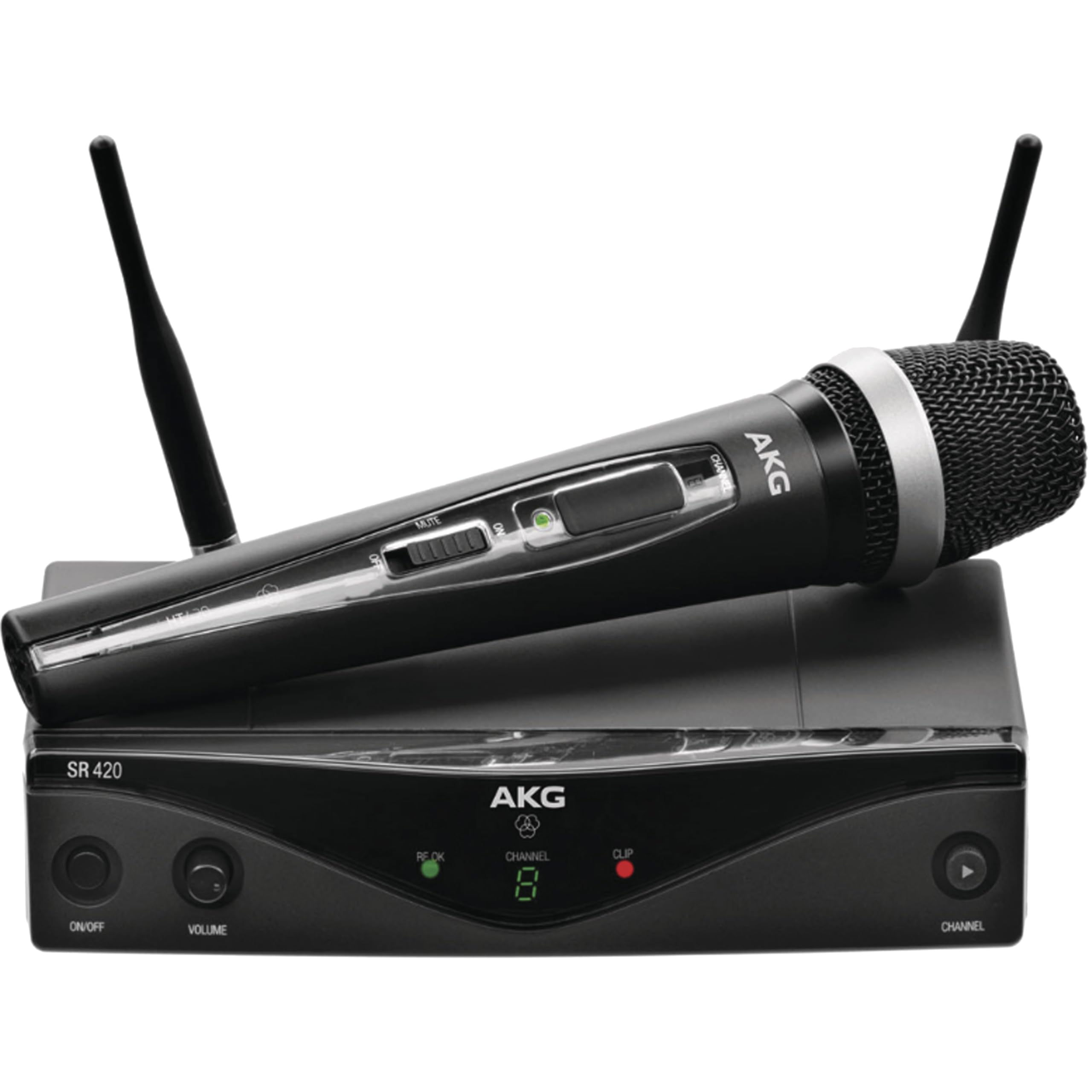 Pro Audio WMS420 Vocal Set Band A Wireless Microphone System with SR420 Stationary Receiver, and HT420 Handheld Transmitter