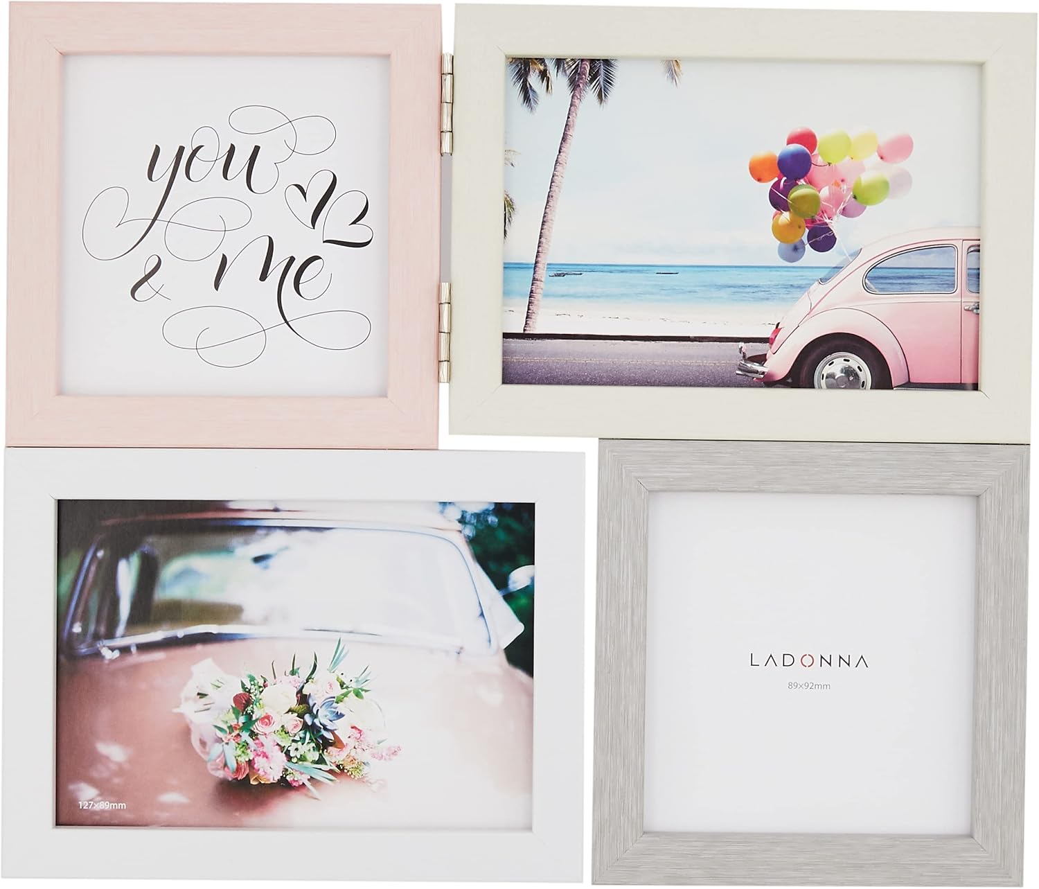 LADONNA 089246 Bridal SF12-40 Photo Frame, Multi-Sided, Large x 2, Mini Size x 2