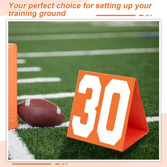 Liliful Football Yard Markers High Visibility Field Yard Line Markers 12.5 Inch Portable Weighted Yardage Marking with Carry Bag for Sports Game Training