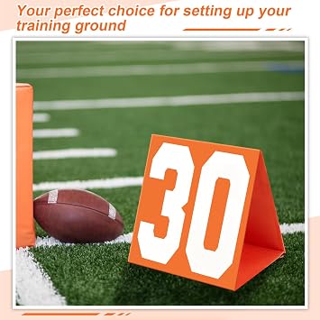 Liliful Football Yard Markers High Visibility Field Yard Line Markers 12.5 Inch Portable Weighted Yardage Marking with Carry Bag for Sports Game Training