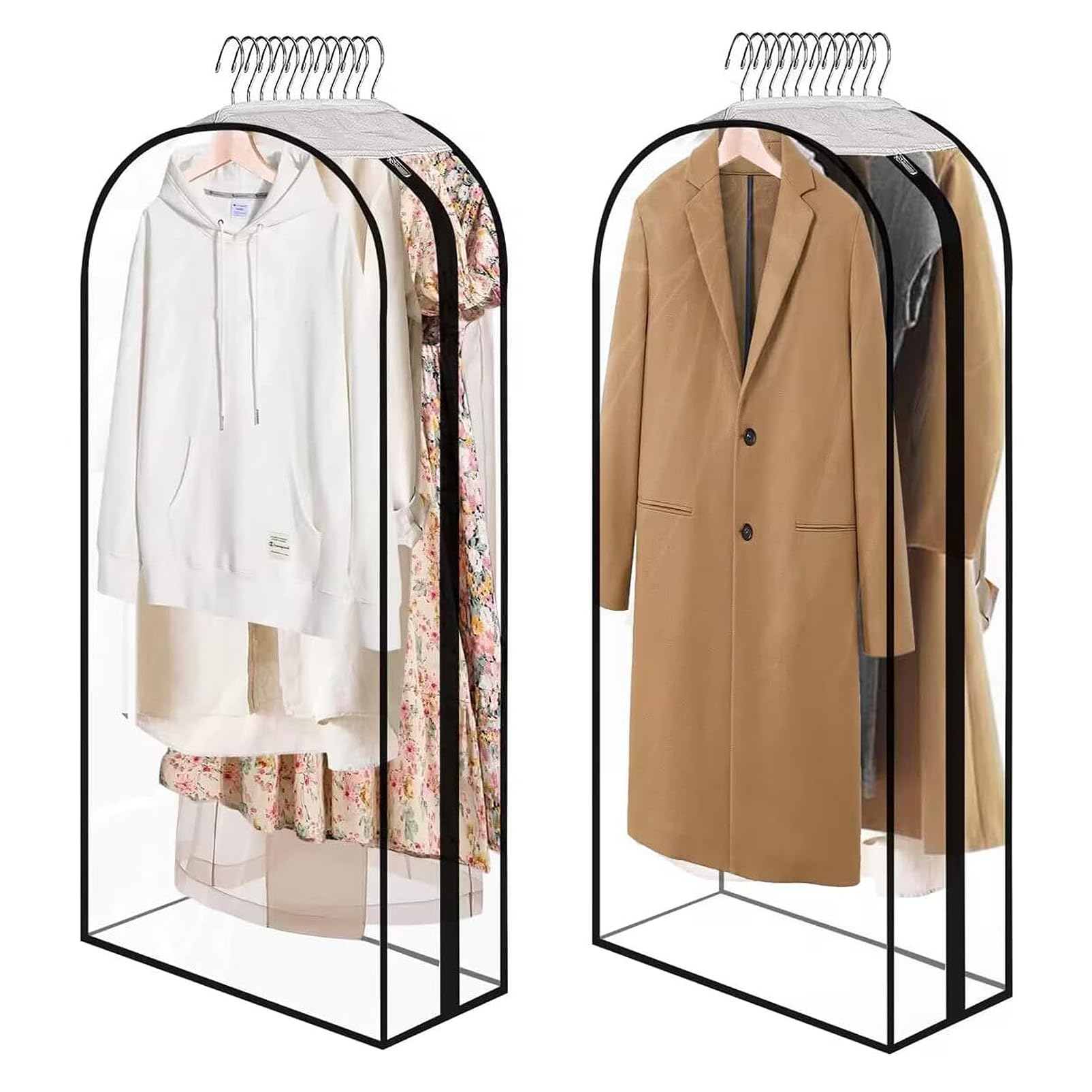 All Clear Garment Bags with Zipper for Hanging Clothes, 2Pack 10