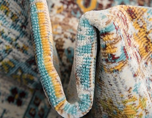 Miniatura 6 de Tapete abstracto Unique Loom, colección Estrella, moderno, multiárea, Polipropileno, celesteturquesa