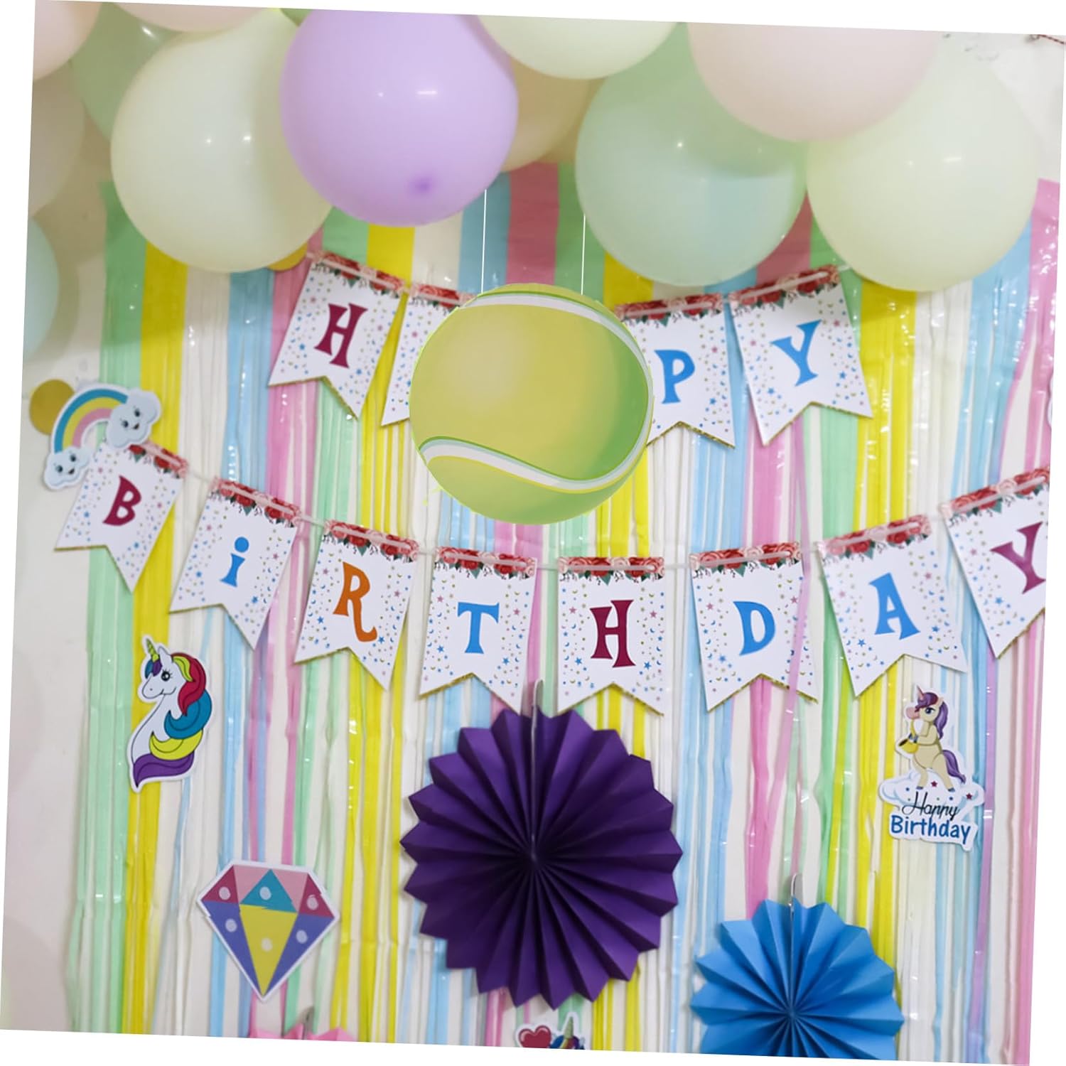 Luxshiny Tennis Pinata with Blindfold and Bat Sports Theme Birthday Party Decoration for Includes Confetti Stuffer for Home Outdoor Classroom Fun and Tennis Birthday Random Color