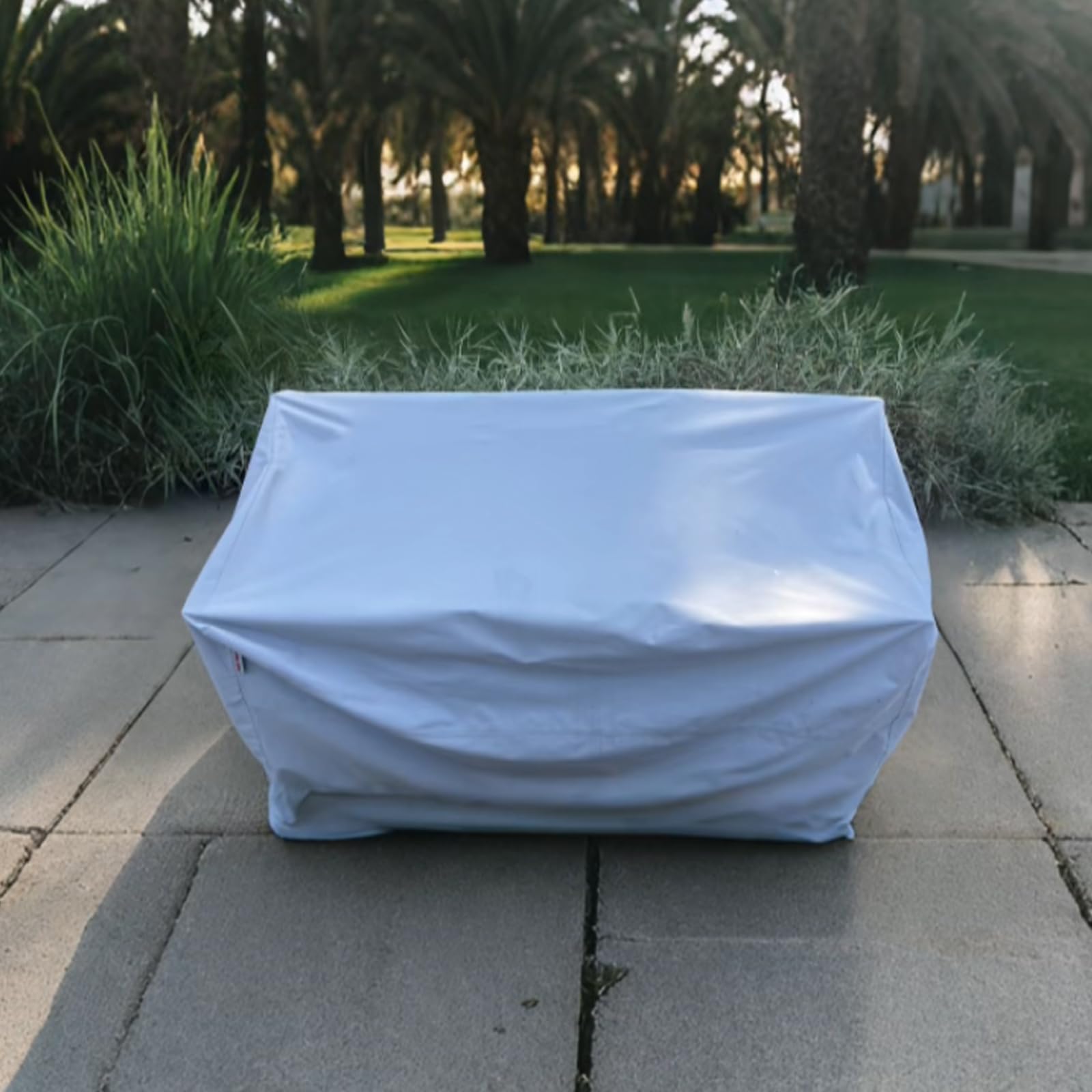 Housse de canapé de jardin Turtle Life, imperméable, pour banc 3-4 places, ne se décolorera pas 2 ans, gris, 213 x 94 x 89 cm