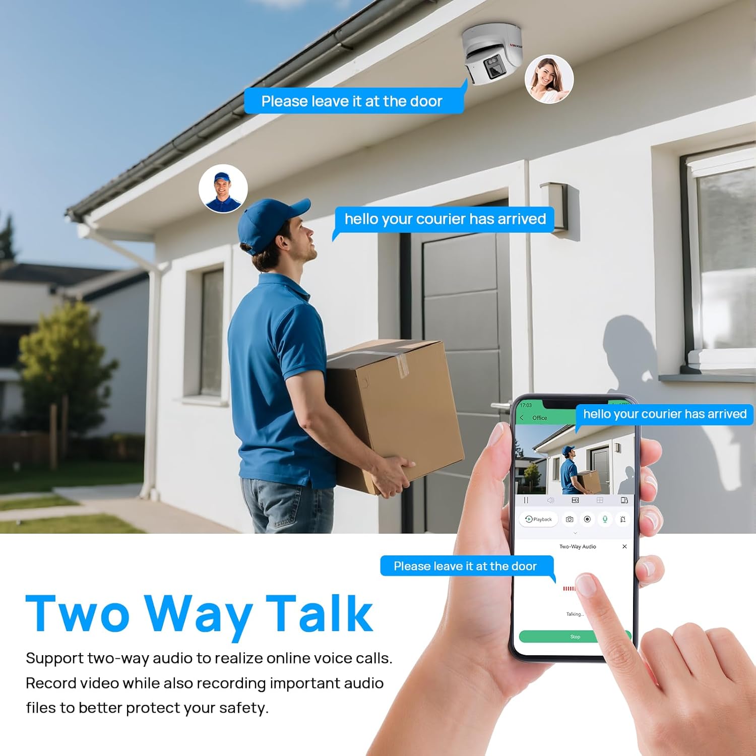 VIKYLIN 4K 8MP Panoramic Full Color PoE IP Camera,4mm Fixed Lens Turret IP Camera with Human/Vehicle Detection, Active Strobe Light, Audio Alarm, 2-Way Talk,SD Card Slot 512GB,Blue Iris,NDAA Compliant