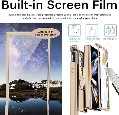 Miniatura 54 de Miimall Funda para Samsung Galaxy Z Fold 4, Z Fold 4 Hinge Bumper [Protector de pantalla de vidrio templado integrado] [Soporte ajustable]