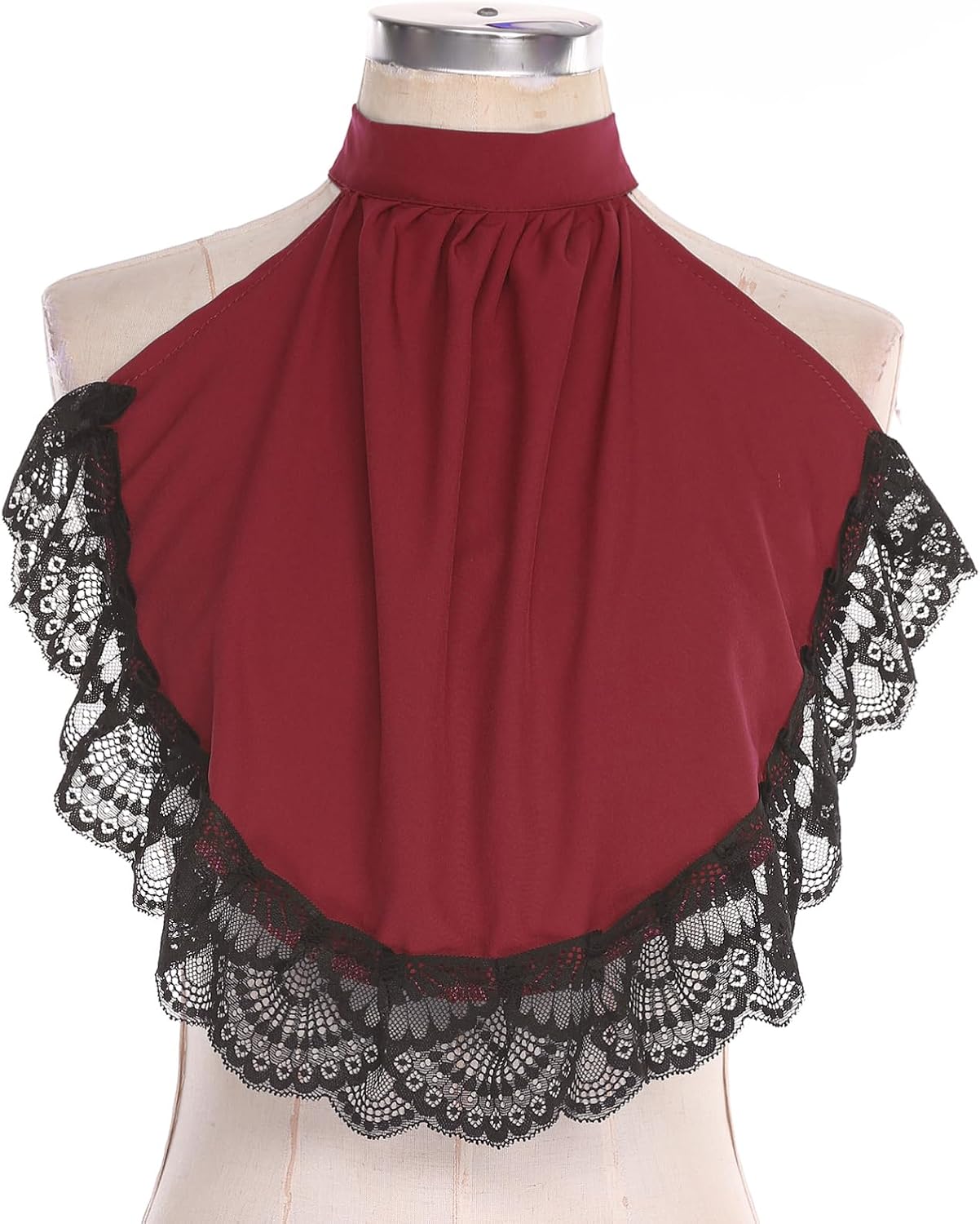Alvivi Detachable Vintage Lace Collar Accessory Adjustable Hook and Loop Design for Retro Style Costumes and Performance