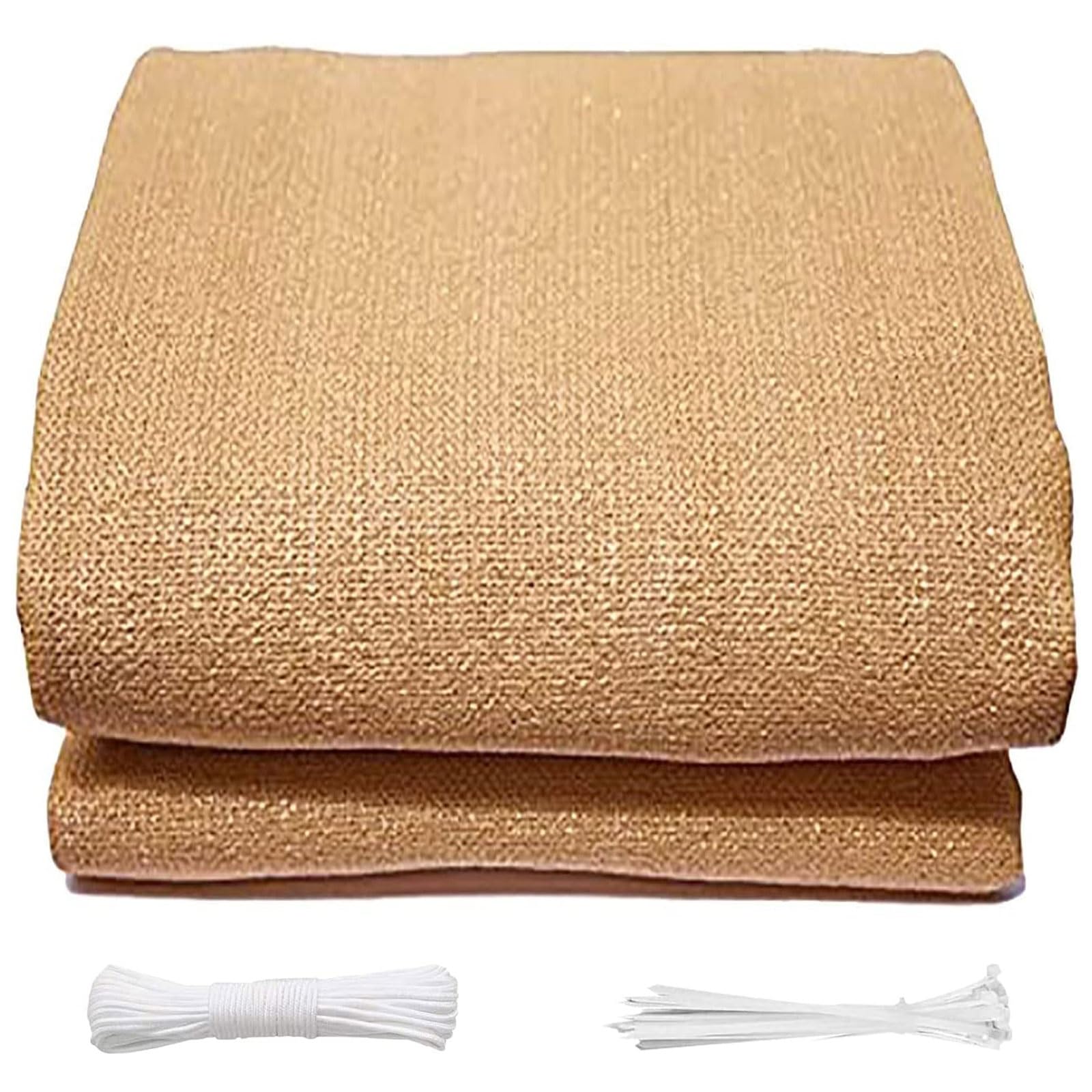 GJZQDKX Outdoor Cover 37 x 37 inch Tear Resistant UV Resistant Garden Fencing Sand Yellow Heavy Duty Waterproof Tarp with Rope and Cable Ties Ideal for Outdoor Protection and Privacy